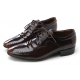 Mens punching brown cow leather wrinkles urethane sole lace up Dress shoes US 5.5 - 10.5