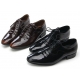 Mens punching black cow leather wrinkles urethane sole lace up Dress shoes US 5.5 - 10.5