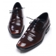 Mens square toe punching wrinkles brown cow leather uretane sole lace up Dress shoes US 6.5 - 10