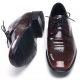 Mens square toe punching wrinkles brown cow leather uretane sole lace up Dress shoes US 6.5 - 10