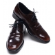 Mens square toe punching wrinkles brown cow leather uretane sole lace up Dress shoes US 6.5 - 10