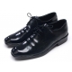 Mens square toe punching wrinkles black cow leather urethane sole lace up Dress shoes US 6.5 - 10