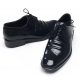 Mens square toe punching wrinkles black cow leather urethane sole lace up Dress shoes US 6.5 - 10