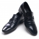 Mens punching black cow leather wrinkles urethane sole lace up Dress shoes US 5.5 - 10.5