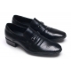 Mens edge stitch punching black cow leather wrinkles urethane sole loafers Dress shoes US 5.5 - 10.5