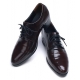 Mens round toe wrinkles brown cow leather urethane sole lace up high heels Dress shoes US 6.5 - 10.5