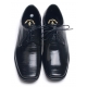 Mens pointed square toe wrinkles black cow leather rubber sole lace up Dress shoes US 6.5 - 10