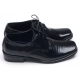 Mens pointed square toe wrinkles black cow leather rubber sole lace up Dress shoes US 6.5 - 10