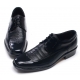 Mens two tone stitch punching black cow leather wrinkles urethane sole lace up Dress shoes US 5.5 - 10.5