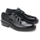 Mens wingtips punching black cow leather urethane sole lace up Dress shoes US 5.5 - 10.5