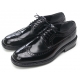 Mens wingtips punching black cow leather urethane sole lace up Dress shoes US 5.5 - 10.5