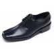 Mens pointed square toe black cow leather rubber sole lace up Dress shoes US 5.5 - 13