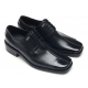 Mens pointed square toe black cow leather rubber sole lace up Dress shoes US 5.5 - 13