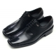 Mens pointed square toe black cow leather rubber sole lace up Dress shoes US 5.5 - 13