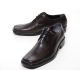 Mens flat square toe black cow leather rubber sole lace up Dress shoes US 5.5 - 13