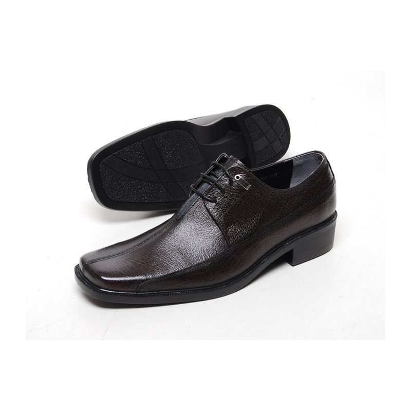 Mens flat square toe leather Dress shoes