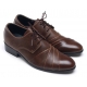  Mens chic wrinkles brown synthetic leather rubber sole lace up Dress shoes US 7 - 10.5