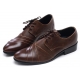  Mens chic wrinkles brown synthetic leather rubber sole lace up Dress shoes US 7 - 10.5