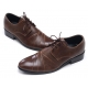  Mens chic wrinkles brown synthetic leather rubber sole lace up Dress shoes US 7 - 10.5