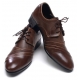  Mens chic wrinkles brown synthetic leather rubber sole lace up Dress shoes US 7 - 10.5