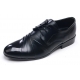 Mens chic wrinkles black synthetic leather rubber sole lace up Dress shoes US 7 - 10.5