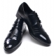 Mens chic wrinkles black synthetic leather rubber sole lace up Dress shoes US 7 - 10.5