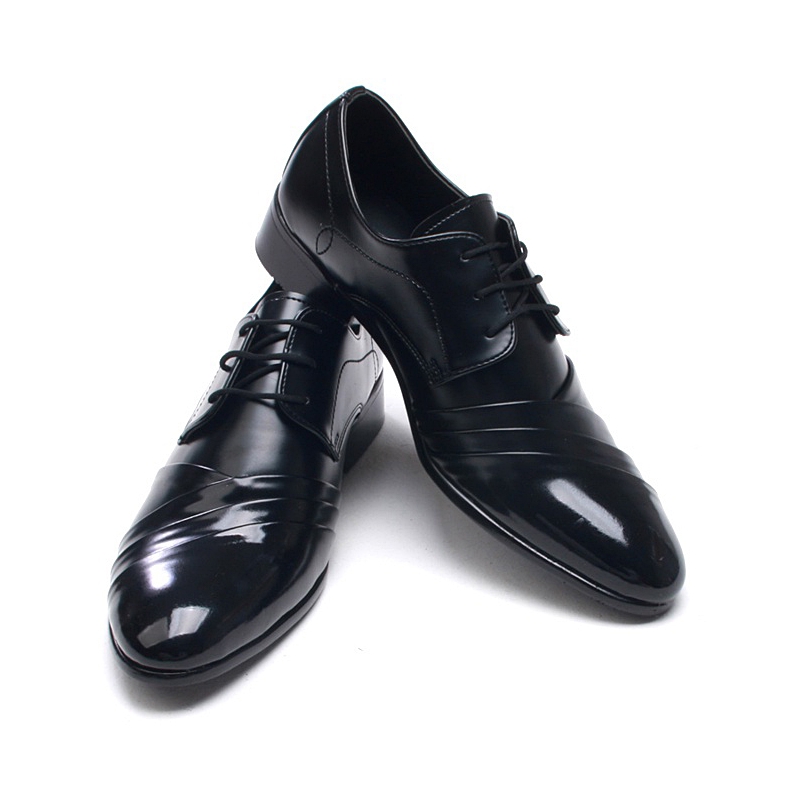 Mens chic wrinkles lace up shoes