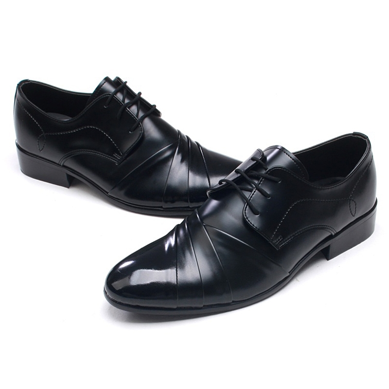 Mens chic wrinkles lace up shoes