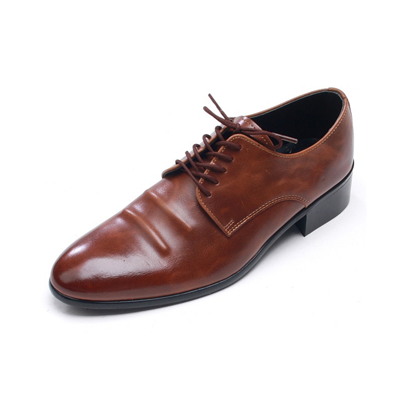Mens round toe wrinkles lace up Dress shoes