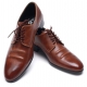 Mens chic round toe wrinkles brown synthetic leather rubber sole lace up Dress shoes US 7 - 10.5