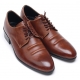 Mens chic round toe wrinkles brown synthetic leather rubber sole lace up Dress shoes US 7 - 10.5