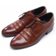 Mens chic round toe wrinkles brown synthetic leather rubber sole lace up Dress shoes US 7 - 10.5