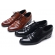 Mens chic round toe wrinkles brown synthetic leather rubber sole lace up Dress shoes US 7 - 10.5