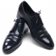 Mens chic round toe wrinkles black synthetic leather rubber sole lace up Dress shoes US 7 - 10.5