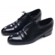 Mens chic round toe wrinkles black synthetic leather rubber sole lace up Dress shoes US 7 - 10.5