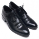 Mens chic round toe wrinkles black synthetic leather rubber sole lace up Dress shoes US 7 - 10.5