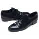 Mens chic round toe wrinkles black synthetic leather rubber sole lace up Dress shoes US 7 - 10.5