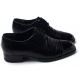 Mens straight tip wrinkles black cow leather rubber sole lace up dress shoes US 5.5 - 10