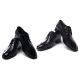 Mens straight tip wrinkles black cow leather rubber sole lace up dress shoes US 5.5 - 10