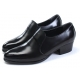 Mens round toe black cow leather rubber sole loafers high heels Dress shoes US 6.5 - 10.5