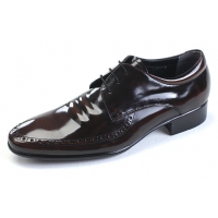 Mens pointed round toe U line stitch punching wrinkles brown cow leather urethane sole lace up Dress shoes US 6.5 - 10.5