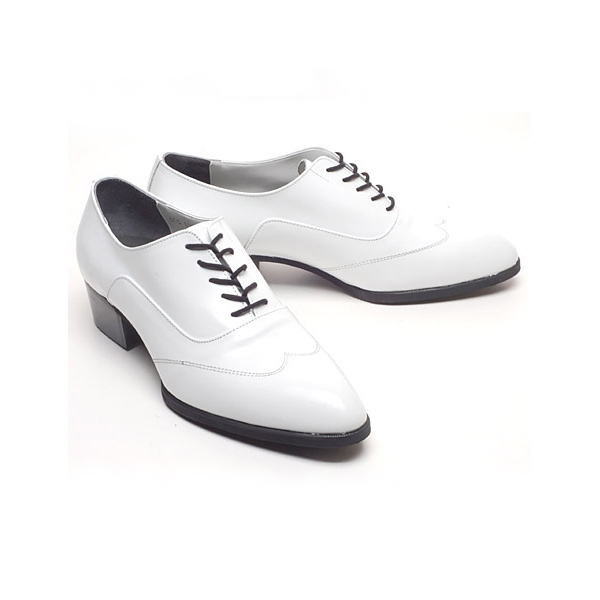 Mens wing tip white Leather oxfords