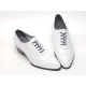 Mens white real cow Leather  1.57 inch heels Lace up oxfords dress shoes made in KOREA US 6.5-10