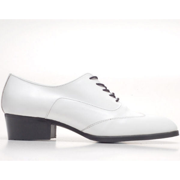 Mens wing tip white Leather oxfords