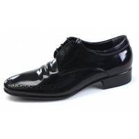 Mens pointed round toe U line stitch punching wrinkles black cow leather urethane sole lace up Dress shoes US 6.5 - 10.5