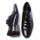 Mens pointed toe wrinkles geometric punching dark brown cow leather urethane sole lace up Dress shoes US 6.5 - 10.5