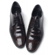 Mens pointed toe wrinkles geometric punching dark brown cow leather urethane sole lace up Dress shoes US 6.5 - 10.5