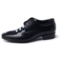 Mens wingtips punching Black cow leather urethane sole lace up Dress shoes US 6.5 - 10.5