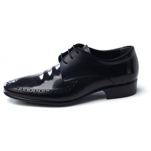 Mens wrinkles geometric punching lace up Dress shoes