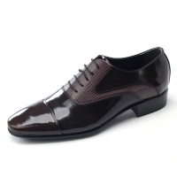 Mens two tone straight tip pointed toe brown cow leather urethane sole lace up Dress shoes US 6.5 - 10.5